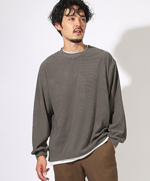 LUXSTYLE（ラグスタイル） tシャツ フェイクレイヤードコーデュロイ