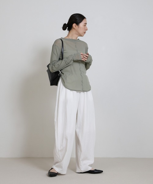 select MOCA（セレクトモカ） tシャツ コード刺繍スリーブシアー