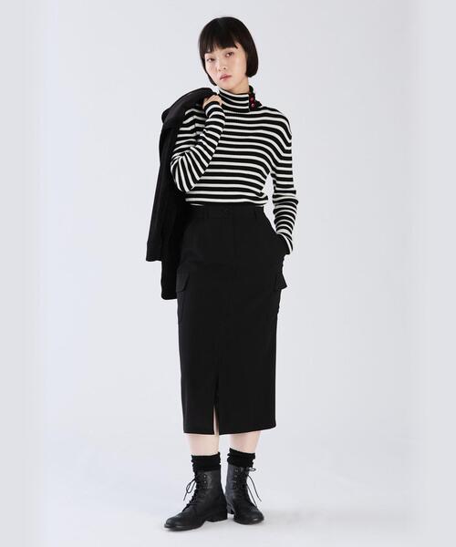 To b. by agnes スカート WV36 JUPE ワーステッドポリエステルカーゴ 