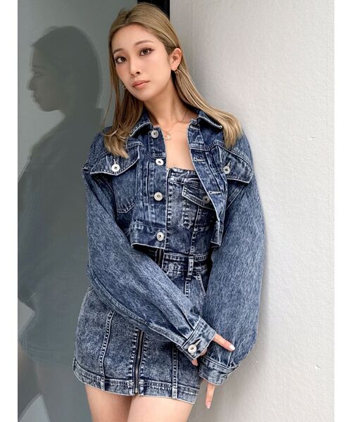 GYDA（ジェイダ） デニムスカート ハイウエストBELTデザインデニム