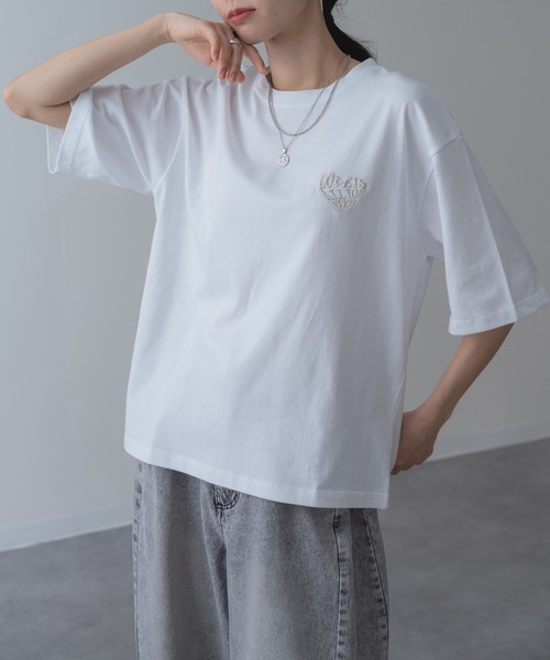 ANNA LUNA（アンナルナ） tシャツ 半袖 「ANNA LUNA」ハート刺繍 が目