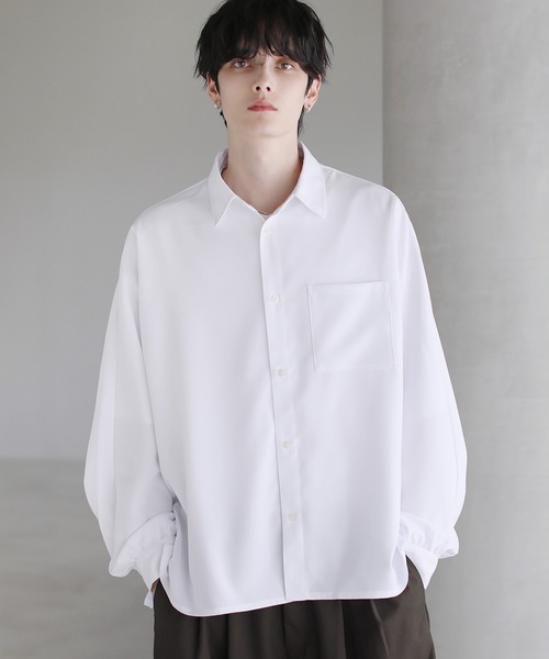 シャツ 「防シワ」コンフォートリラックスドルマン長袖シャツ メンズ