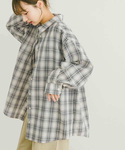 ITEMS URBANRESEARCH ブラウス シャツ オーバーサイズチェック