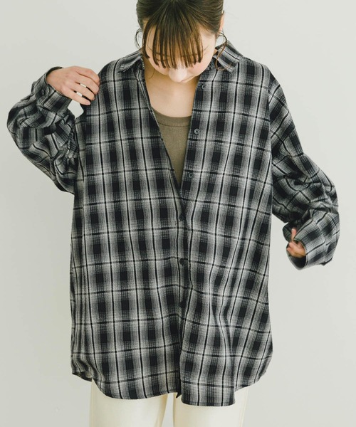 ITEMS URBANRESEARCH ブラウス シャツ オーバーサイズチェック