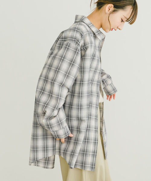 ITEMS URBANRESEARCH ブラウス シャツ オーバーサイズチェック