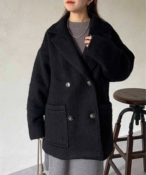 「Thevon」 ピーコート FREE ブラック レディース_画像4