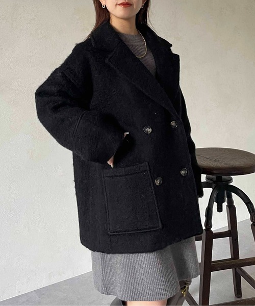 「Thevon」 ピーコート FREE ブラック レディース_画像5