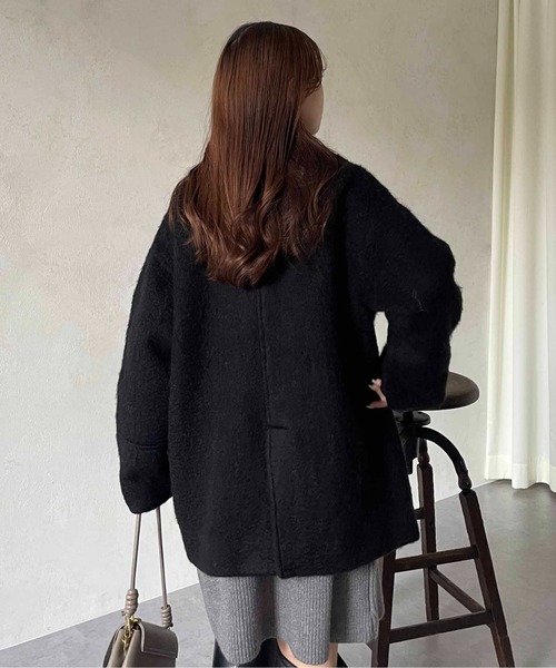 「Thevon」 ピーコート FREE ブラック レディース_画像6