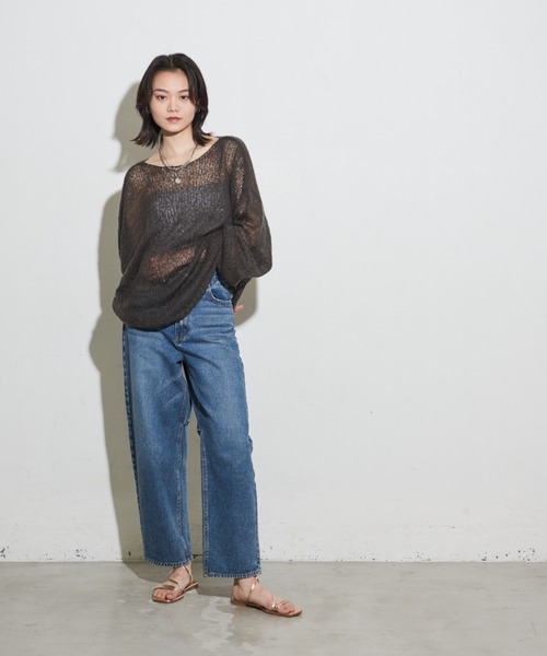 「Shelly island」 長袖ニット FREE チャコールグレー レディース_画像3