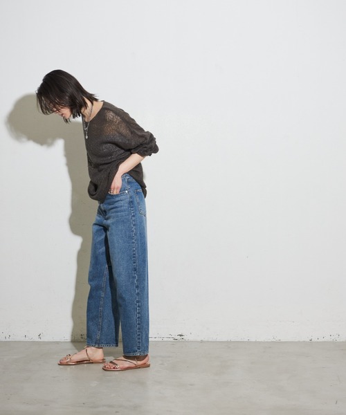 「Shelly island」 長袖ニット FREE チャコールグレー レディース_画像5