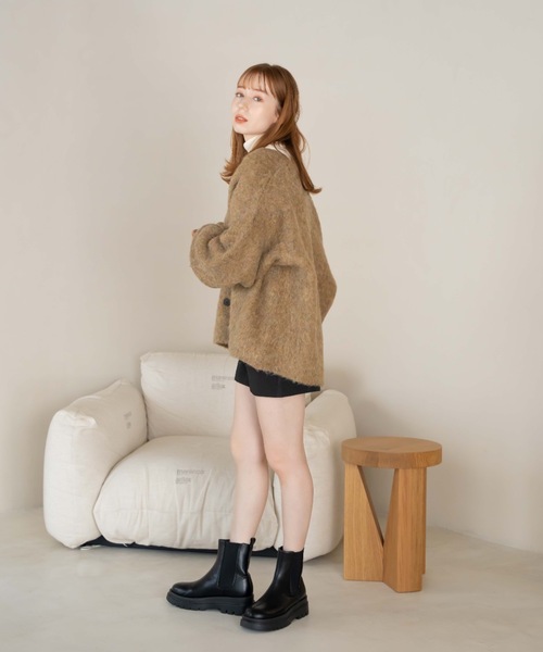 hinari（ヒナリ） ニットカーディガン FREE ブラウン レディース