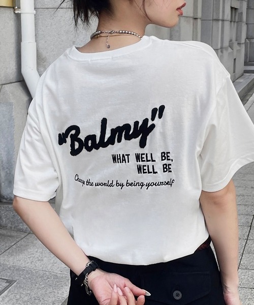 GeeRA（ジーラ） tシャツ サガラ刺繍バックロゴオーバーサイズ半袖T