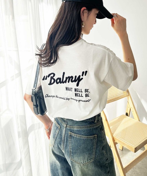 GeeRA（ジーラ） tシャツ サガラ刺繍バックロゴオーバーサイズ半袖T