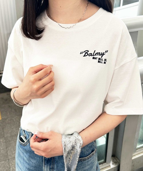 GeeRA（ジーラ） tシャツ 半袖 サガラ刺繍バックロゴオーバーサイズ
