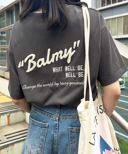 GeeRA（ジーラ） tシャツ サガラ刺繍バックロゴオーバーサイズ半袖T