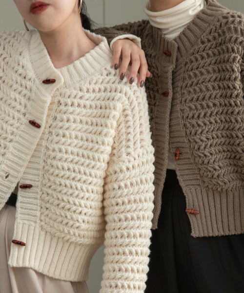 lawgy ニットカーディガン lawgy（ラウジー） ニットカーディガン FREE アイボリー レディース