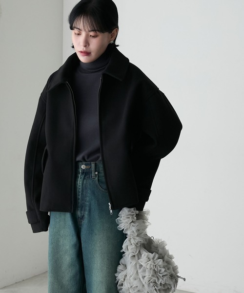 「forksy.」 ジップアップブルゾン FREE チャコールグレー レディース_画像6