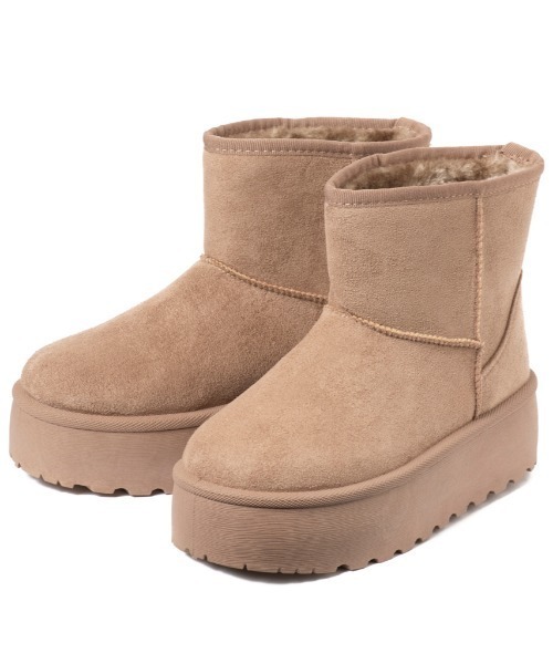 「R&E」 ムートンブーツ M ベージュ系その他 レディース_画像5