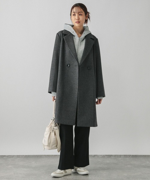 global work ウールライクコクーンコート　グレー Lサイズ GLOBAL WORK（グローバルワーク） ノーカラーコート コート ウール