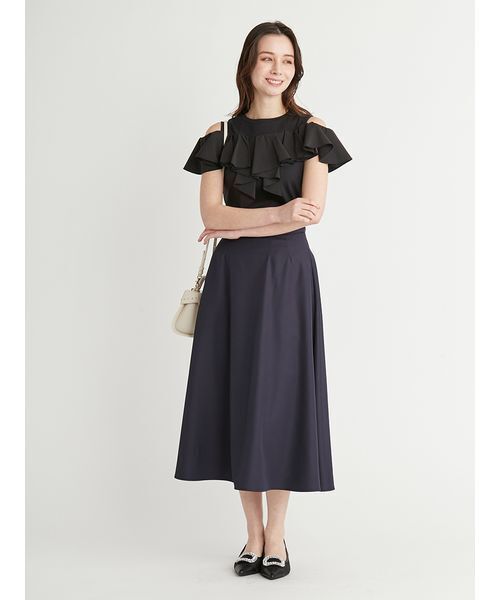 tシャツ ラッフルチュールトップス レディース CELFORD tシャツ 2Wayラッフルフリルトップス レディース