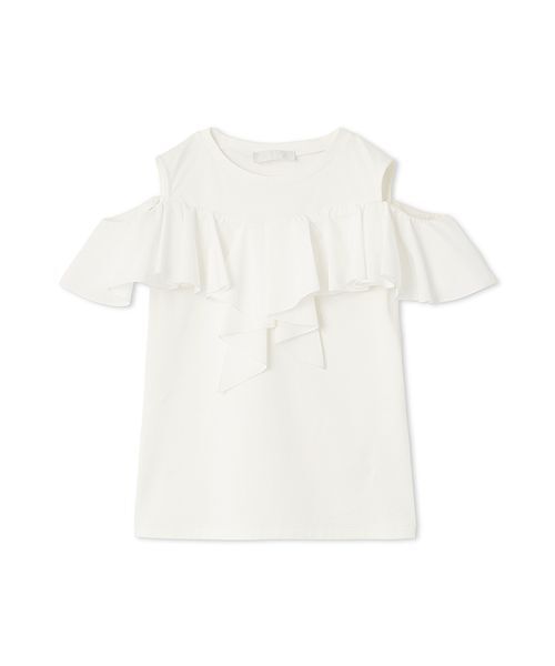 tシャツ ラッフルチュールトップス レディース CELFORD tシャツ 2Wayラッフルフリルトップス レディース