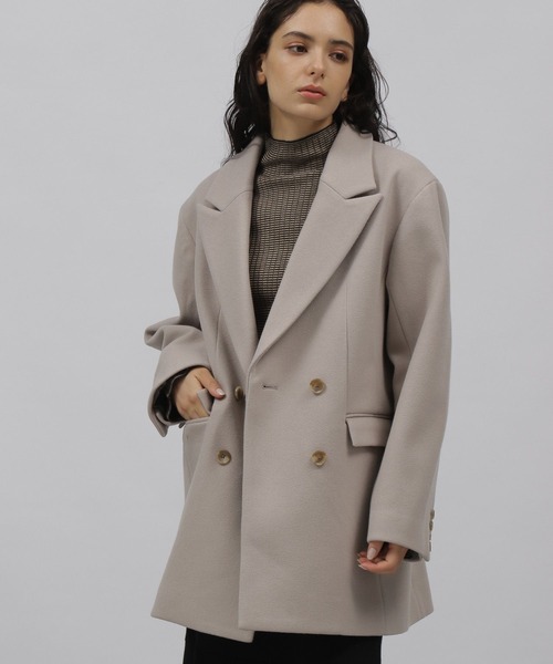 「LAKOLE」 チェスターコート MEDIUM ライトベージュ レディース_画像5