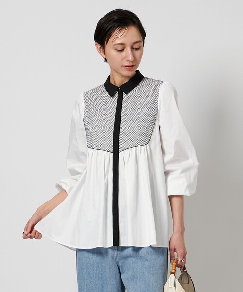 【数量限定】 UNITED ARROWS ブラウス シャツ エンブロイダリー ロング トップス