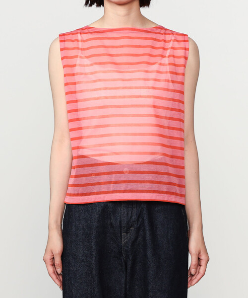 tシャツ ORCIVAL | シースルー ボートネックスリーブレスカットソー WOMEN レディース ORCIVAL tシャツ | シースルー ボートネックスリーブレス