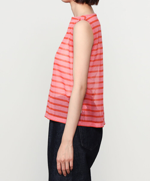 tシャツ ORCIVAL | シースルー ボートネックスリーブレスカットソー WOMEN レディース ORCIVAL tシャツ | シースルー ボートネックスリーブレス
