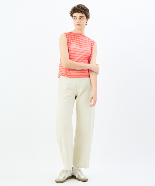 tシャツ ORCIVAL | シースルー ボートネックスリーブレスカットソー WOMEN レディース ORCIVAL tシャツ | シースルー ボートネックスリーブレス