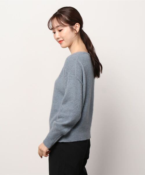 NANO universe（ナノ・ユニバース） Vネックニット FREE ブルー