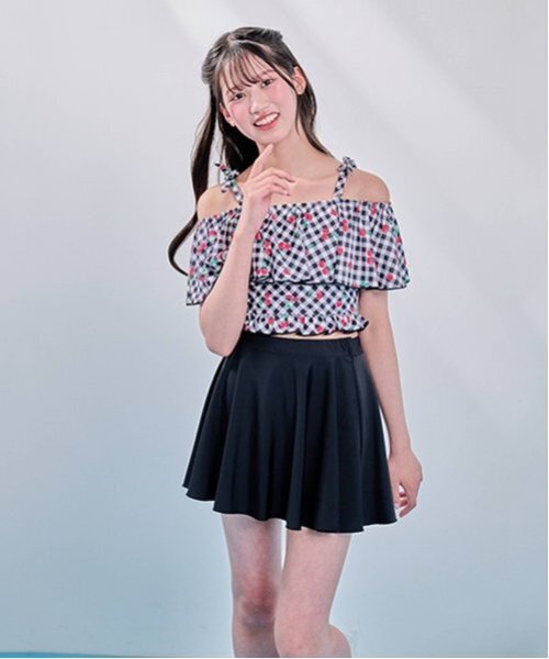 mezzo piano Junior 水着 「SWIM」チェリー柄フリル swim wear