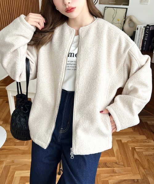 「moment+」 ブルゾン M ベージュ レディース_画像4