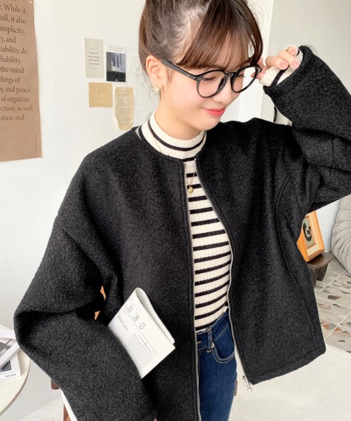 「moment+」 ブルゾン M ベージュ レディース_画像9