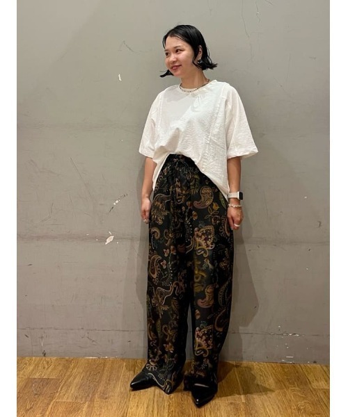 CRAFT STANDARD BOUTIQUE パンツ レーヨン総柄ワイドパンツ レディース