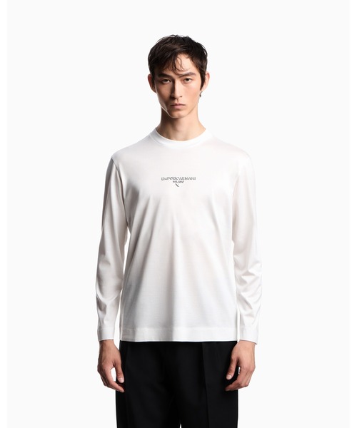 12D677-9 EMPORIO ARMANI エンポリオアルマーニ トップス EMPORIO ARMANI tシャツ 「エンポリオ アルマーニ」トップス リヨセル