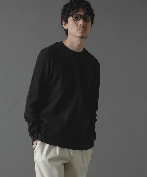 「NANO universe」 長袖Tシャツ M ホワイト メンズ
