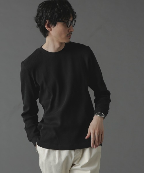 「NANO universe」 長袖Tシャツ M ホワイト メンズ