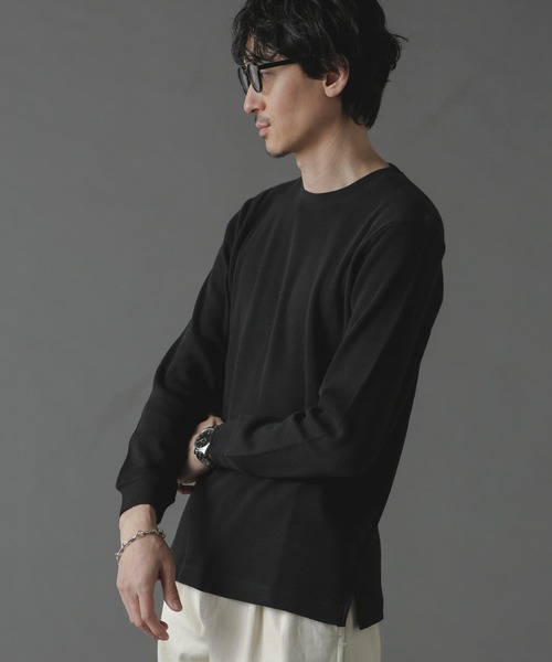 「NANO universe」 長袖Tシャツ M ホワイト メンズ