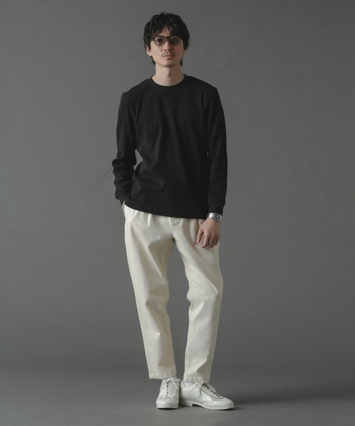 「NANO universe」 長袖Tシャツ M ホワイト メンズ