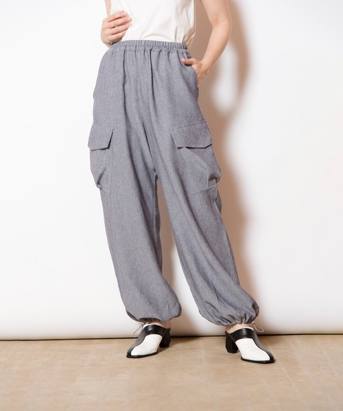 OSMOSIS パンツ ドロストヘムカーゴパンツ レディース