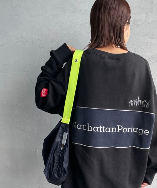 トレーナー スウェット 「WEB先行予約」「MANHATTAN PORTAGE/マンハッタンポーテージ」 別注 バック切替デザイン クルーネックスウェ