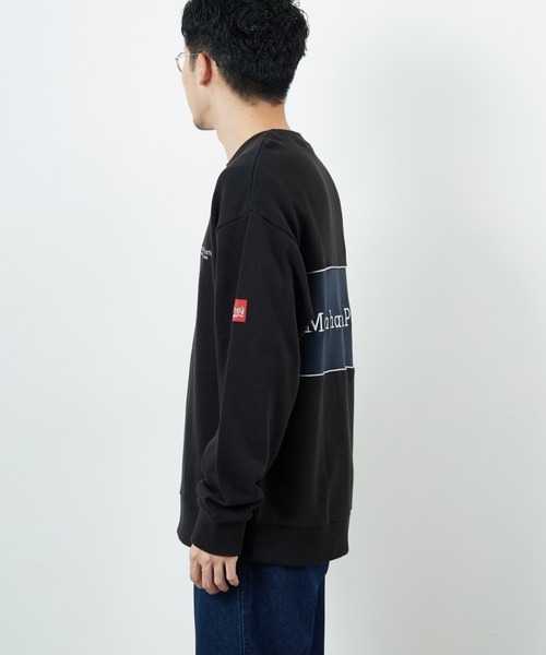 トレーナー スウェット 「WEB先行予約」「MANHATTAN PORTAGE/マンハッタンポーテージ」 別注 手書き風バック刺繍 クルーネックスウェ Manhattan Portage トレーナー スウェット 「WEB先行予約