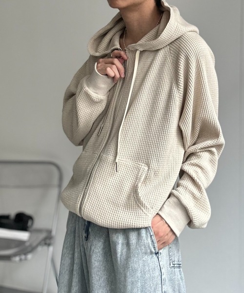 パーカー 「ユニセックス商品」ワッフルZIPパーカー メンズ レディース | CREARE -LINO- | 04