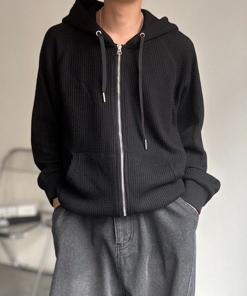 パーカー 「ユニセックス商品」ワッフルZIPパーカー メンズ レディース | CREARE -LINO- | 13
