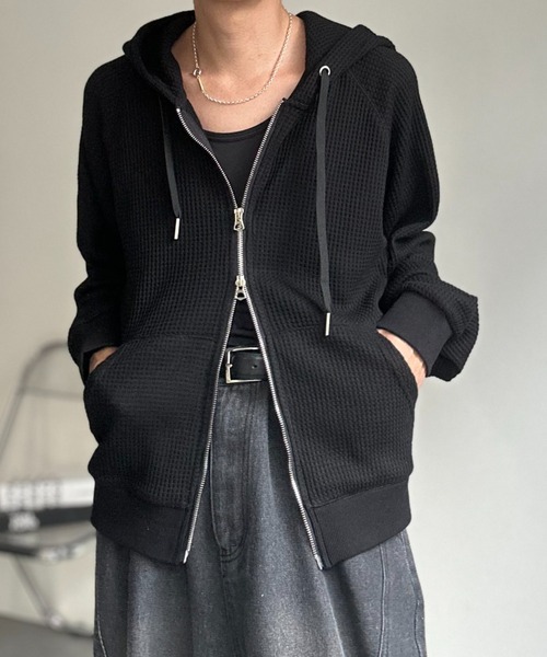 パーカー 「ユニセックス商品」ワッフルZIPパーカー メンズ レディース | CREARE -LINO- | 17