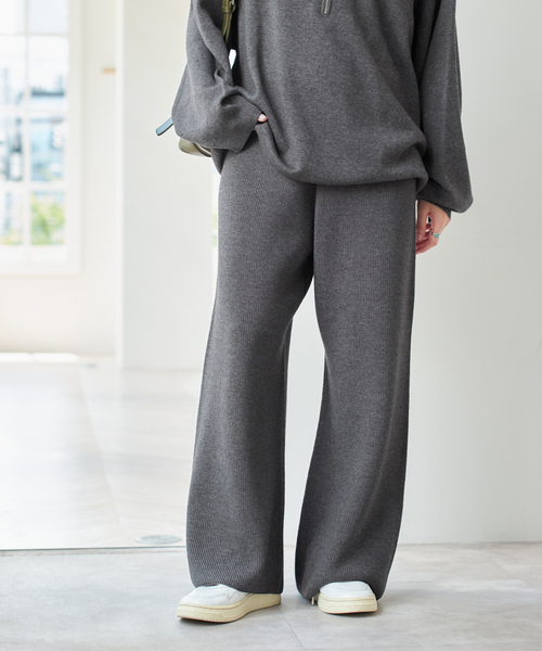 Spick＆Span（スピック アンド スパン） パンツ 片畦ニットパンツ