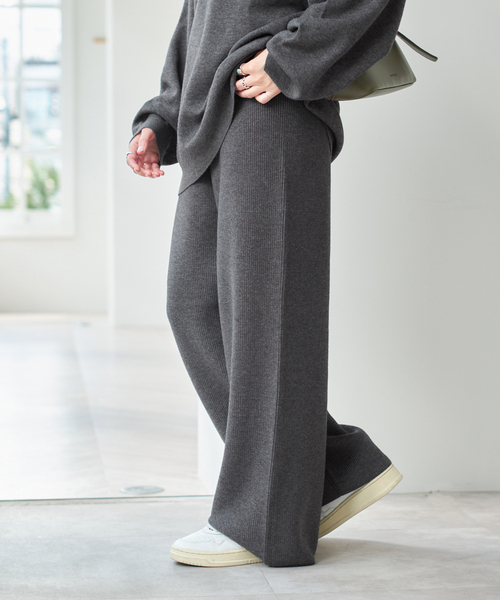 Spick＆Span（スピック アンド スパン） パンツ 片畦ニットパンツ