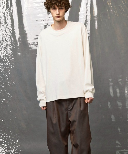 メゾンスペシャル　Prime-Over Long Length Shirt SALE】Prime-Over Smashing Light Punch Crew Neck Long Sleeve T-Shirt