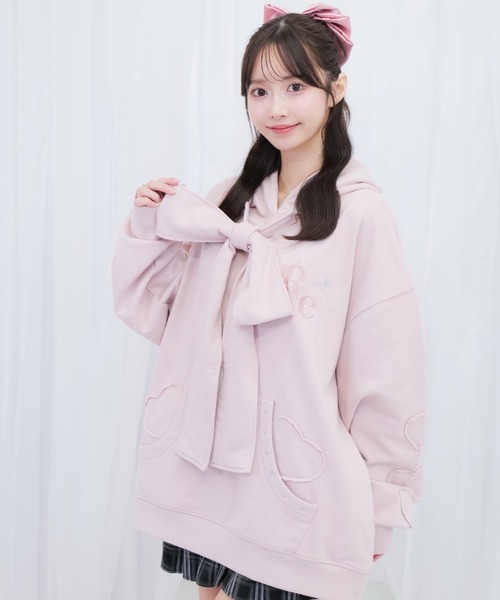 ReAmour パーカー リボンBIGパーカー レディース メンズ : ZOZOTOWN